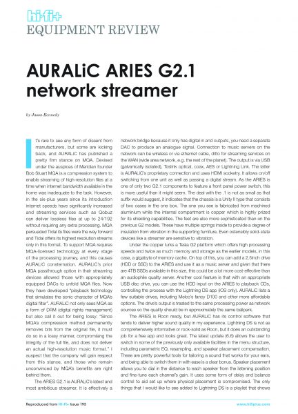 超级明星——AURALiC新ARIES G2.1，流媒体天堂！（HiFi+封面文章）插图(1)