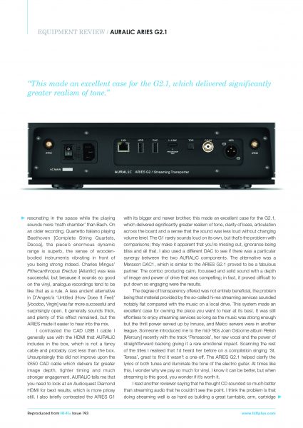 超级明星——AURALiC新ARIES G2.1，流媒体天堂！（HiFi+封面文章）插图(3)