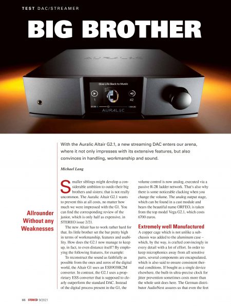 AURALiC的老大哥——ALTAIR G2.1（德国最老HiFi杂志STEREO）插图