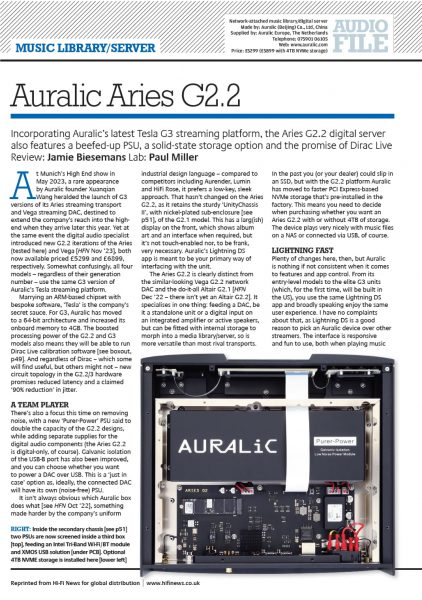 Hi-Fi News Outstanding Product Review – ARIES G2.2插图