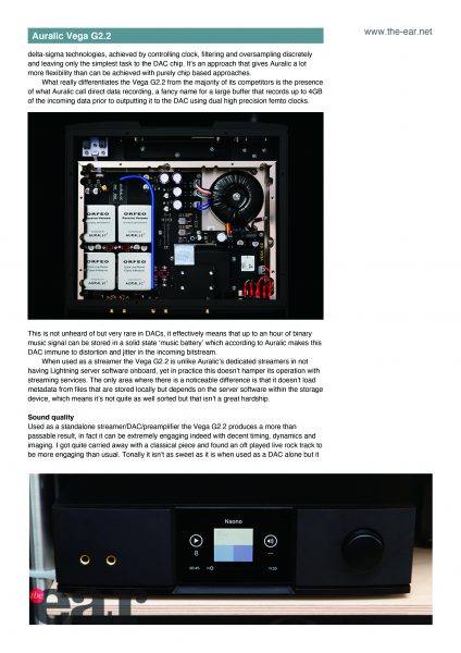 Auralic Vega G2.2 Streaming DAC’Editors Choice’ Review-‘The Ear’插图(1)