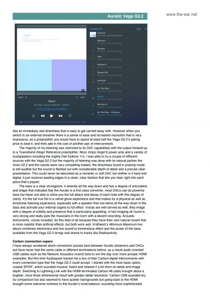 Auralic Vega G2.2 Streaming DAC’Editors Choice’ Review-‘The Ear’插图(2)